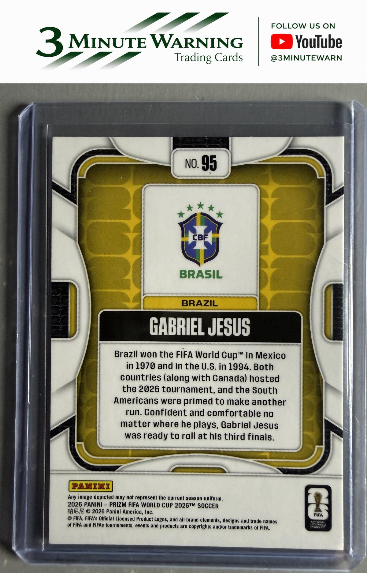 2026 Panini Prizm FIFA World Cup #95 Gabriel Jesus