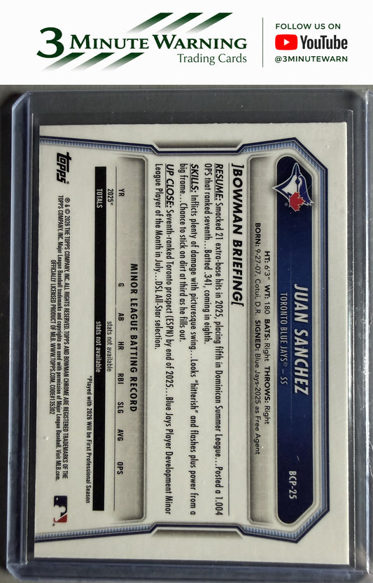 2026 Bowman #BCP-25 Juan Sanchez Chrome Prospects