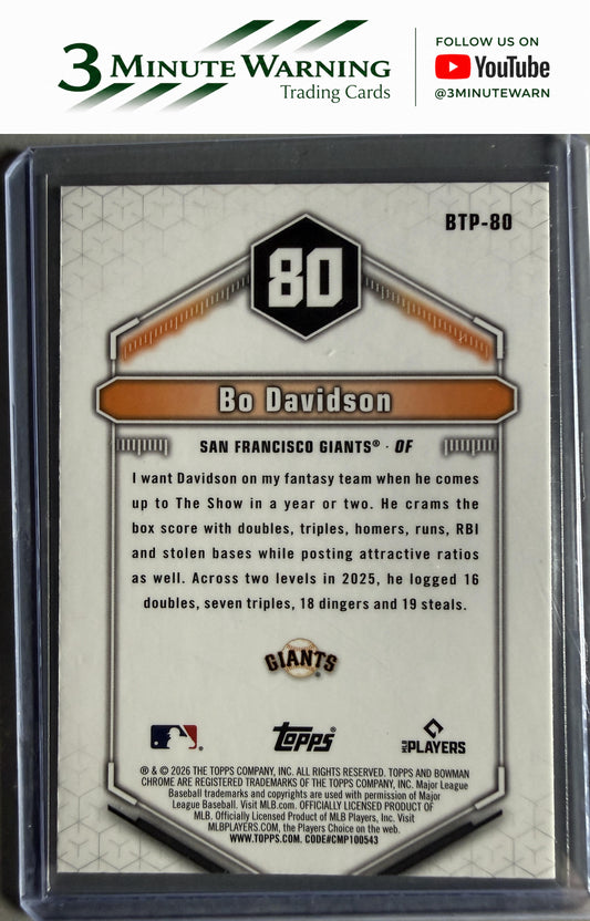 2026 Bowman #BTP-80 Bo Davidson Bowman Scouts' Top 100