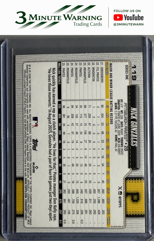 2026 Topps #119 Nick Gonzales Sandglitter