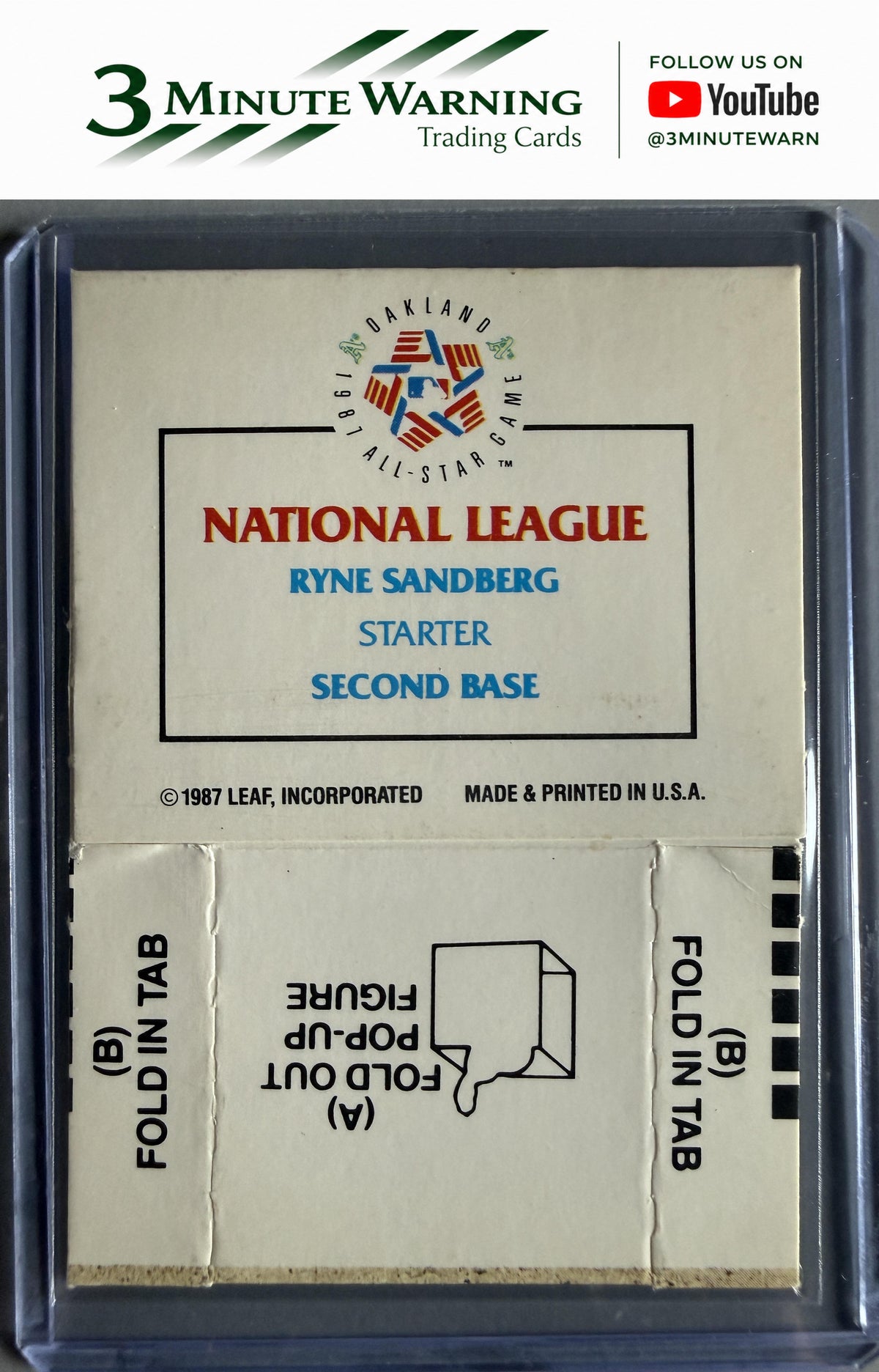 1988 Donruss All-Stars #NNO Ryne Sandberg Pop-Ups