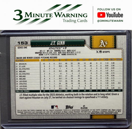 2026 Topps #153 J.T. Ginn Confetti
