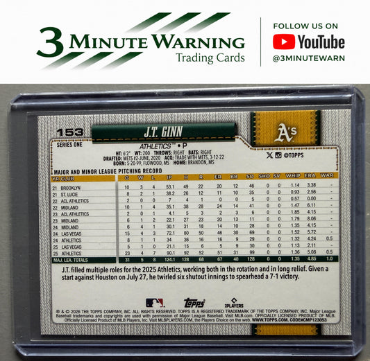 2026 Topps #153 J.T. Ginn Sandglitter
