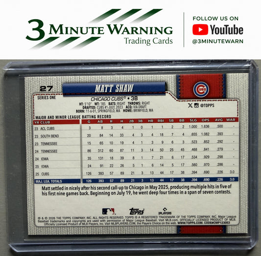 2026 Topps #27 Matt Shaw Sandglitter