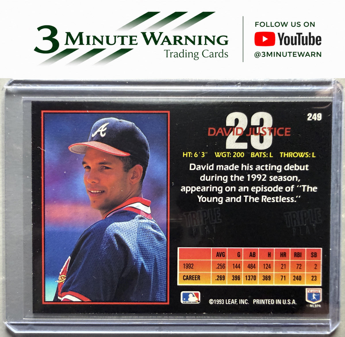 1993 Triple Play #249 David Justice