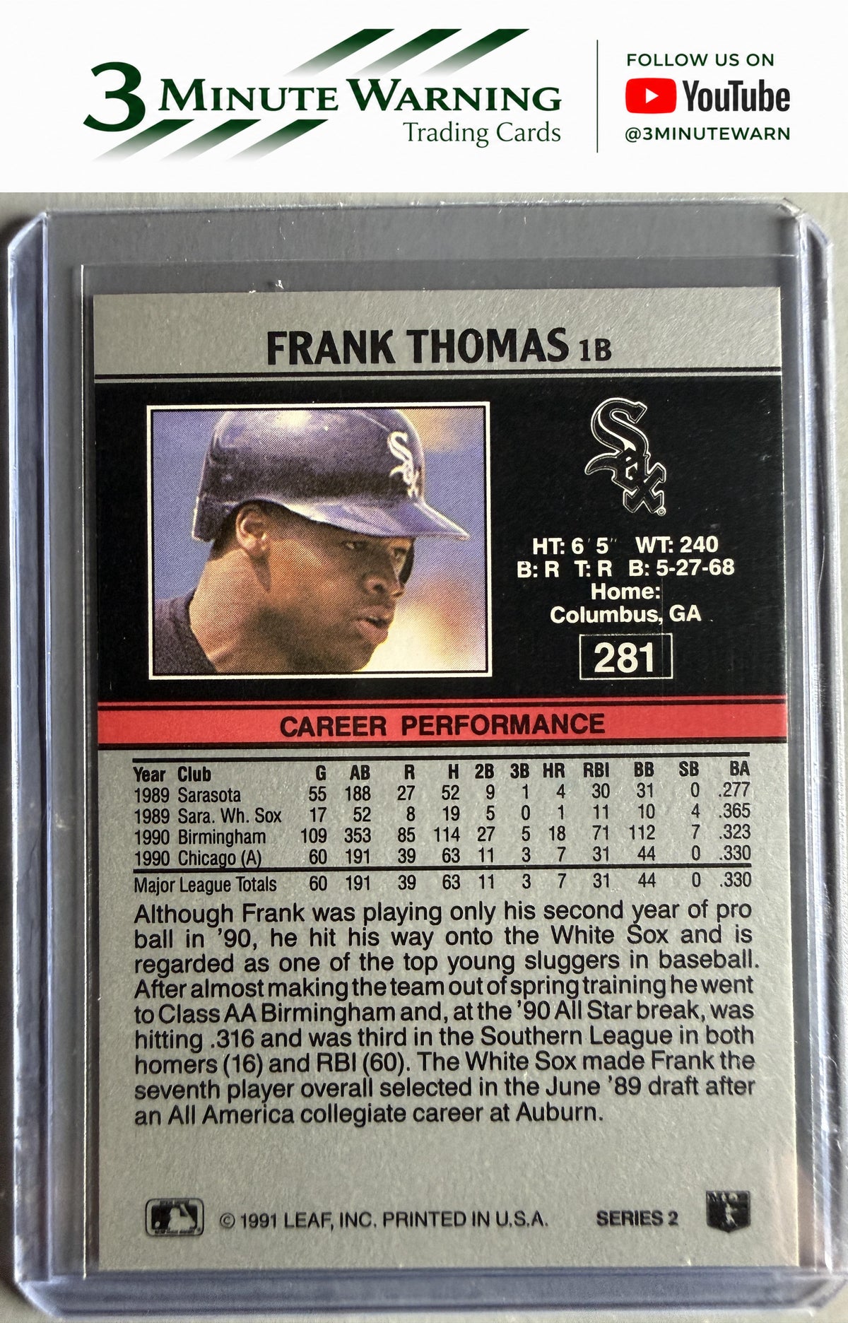 1991 Leaf #281 Frank Thomas