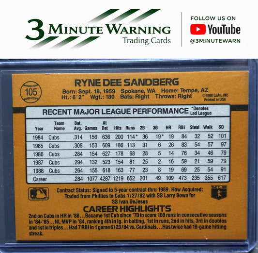 1989 Donruss #105d Ryne Sandberg