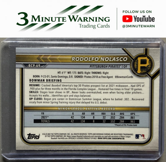 2022 Bowman #BCP-69 Rodolfo Nolasco Chrome Prospects