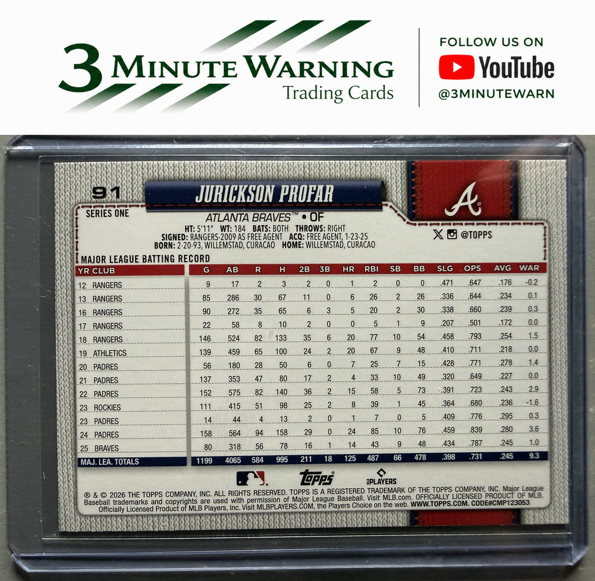 2026 Topps #91 Jurickson Profar Sandglitter