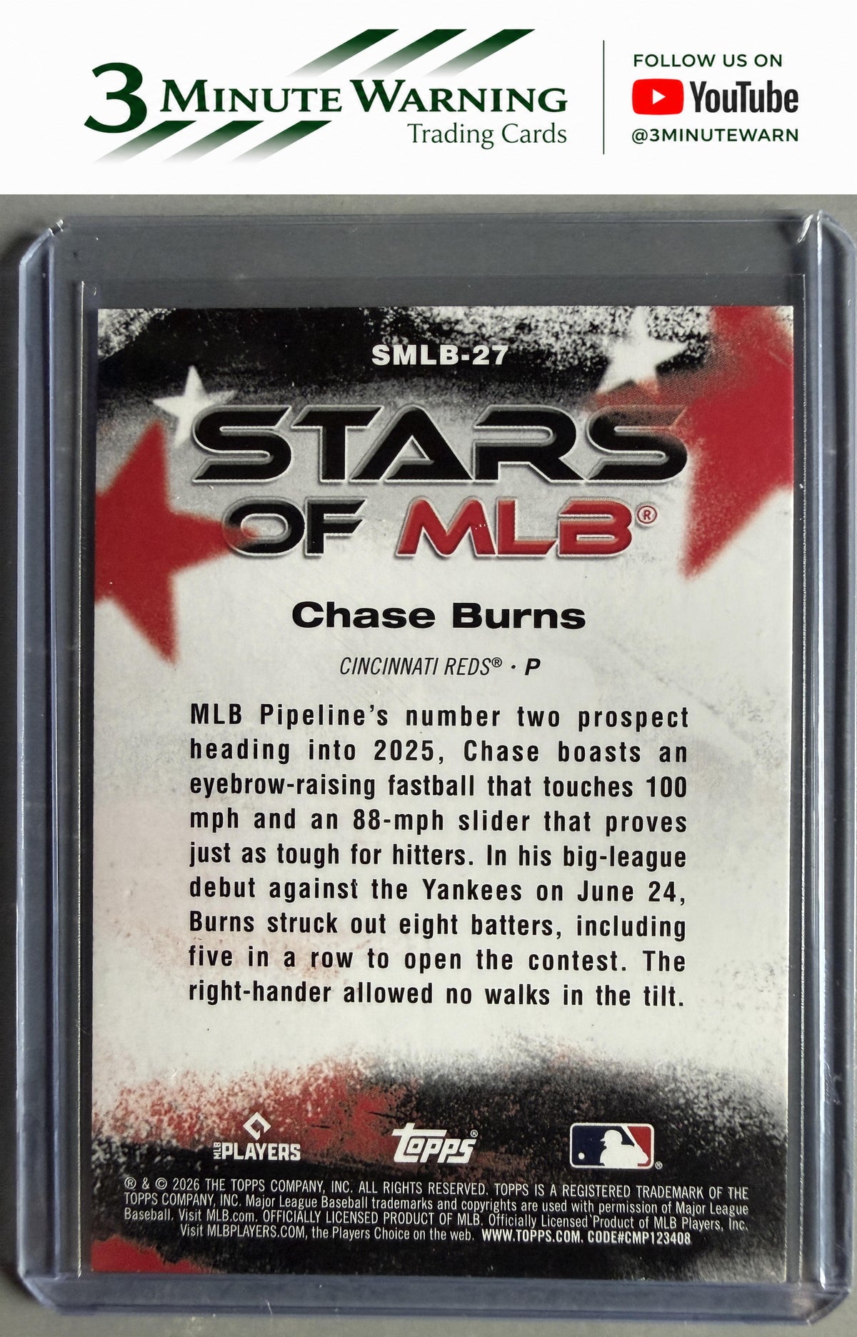 2026 Topps #SMLB-27 Chase Burns Stars of MLB
