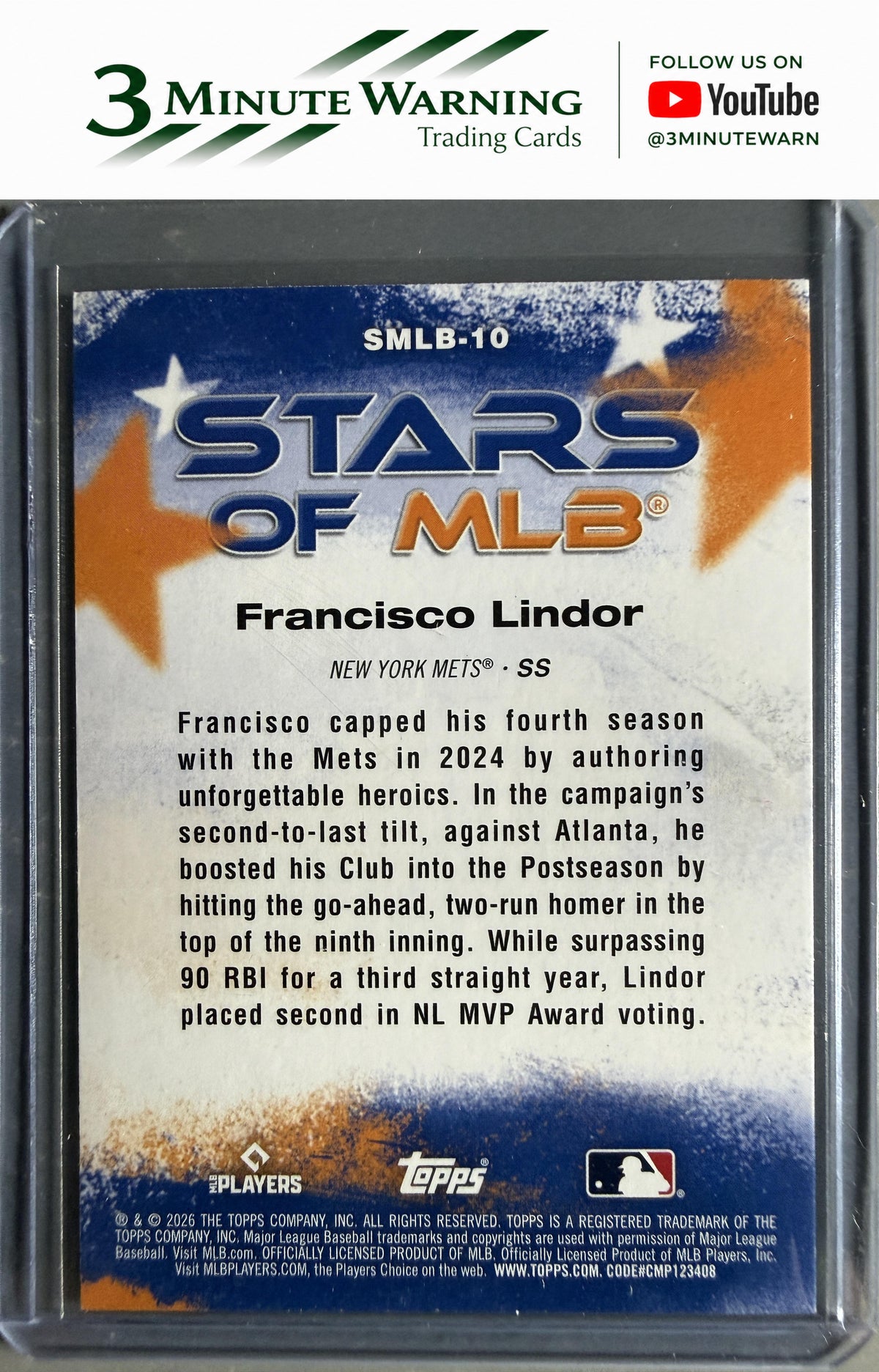 2026 Topps #SMLB-10 Francisco Lindor Stars of MLB