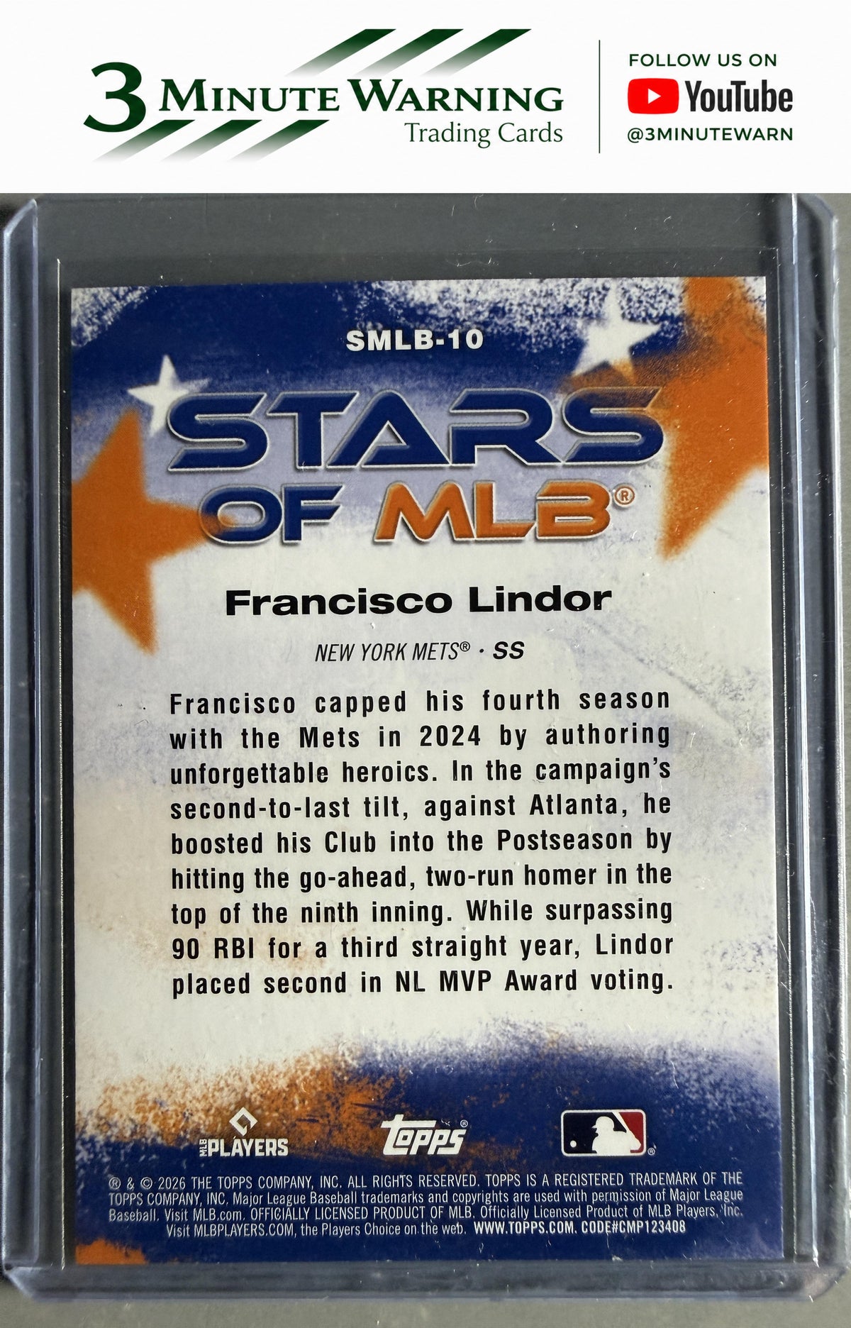 2026 Topps #SMLB-10 Francisco Lindor Stars of MLB