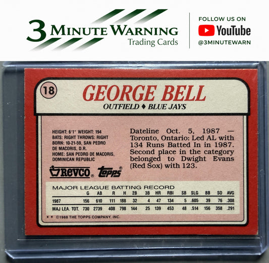 1988 Topps Revco League Leaders #18 George Bell