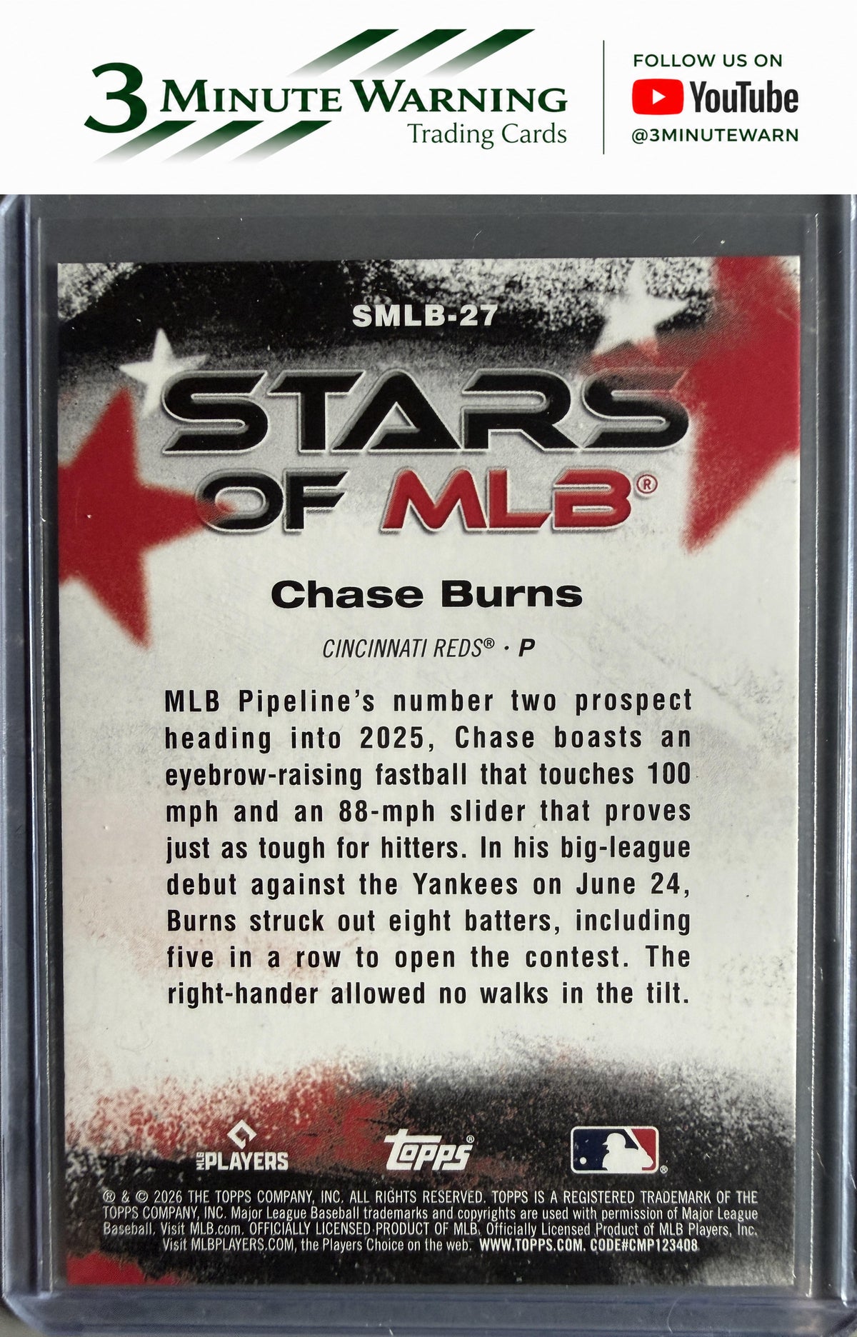 2026 Topps #SMLB-27 Chase Burns Stars of MLB