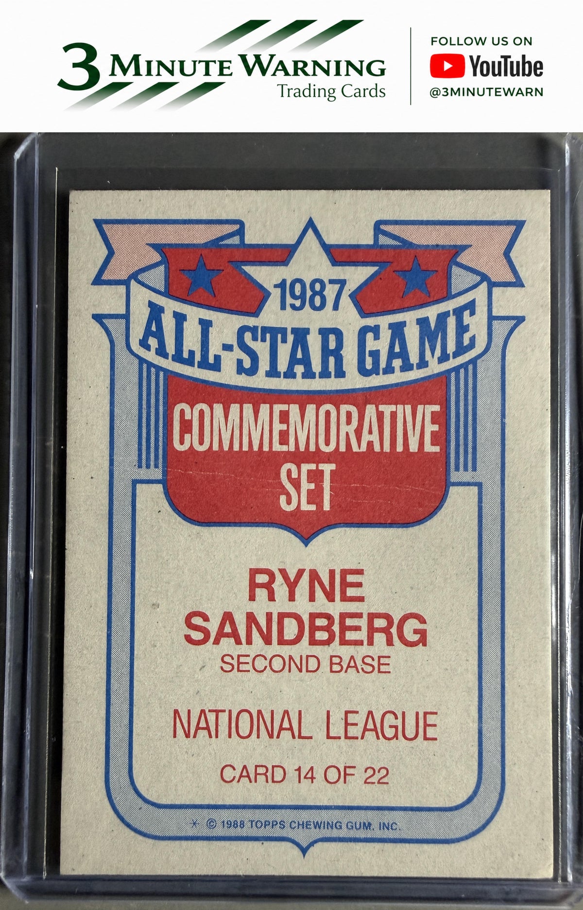 1988 Topps #14 Ryne Sandberg Glossy All-Stars