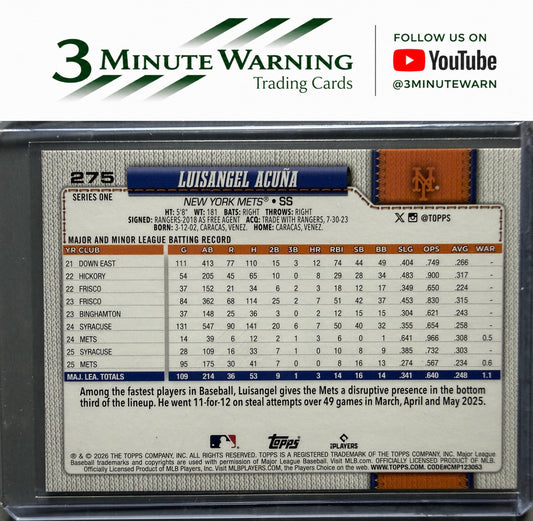 2026 Topps #275 Luisangel Acuña