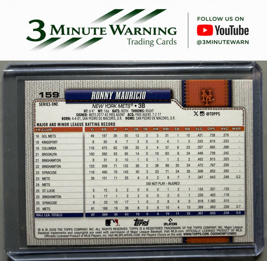 2026 Topps #159 Ronny Mauricio Sandglitter