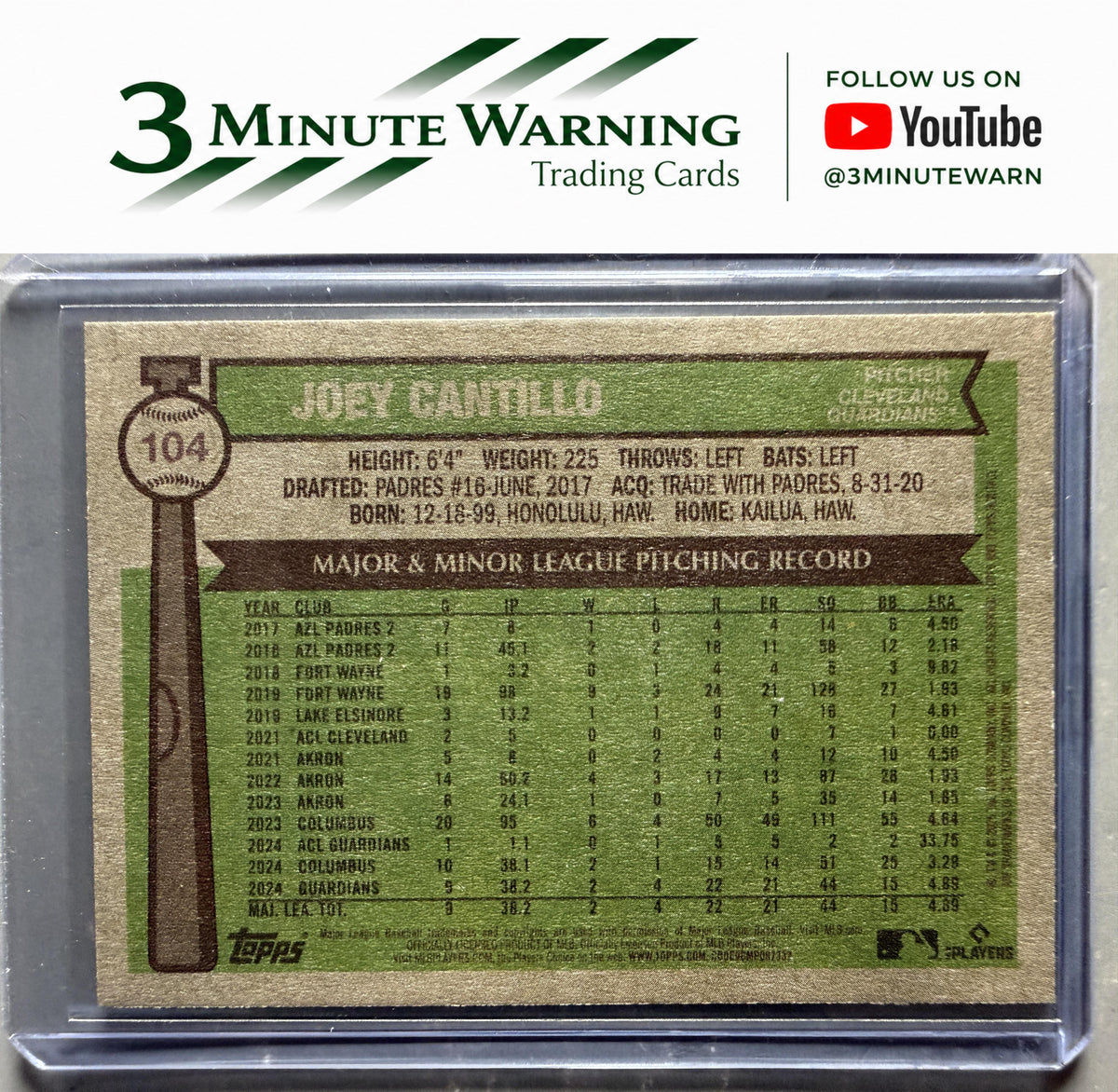 2025 Topps Heritage #104 Joey Cantillo