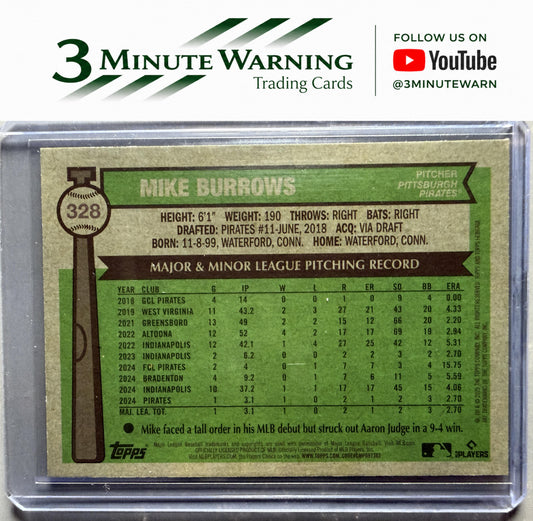 2025 Topps Heritage #328 Mike Burrows Chrome Light Blue Sparkle Refractor