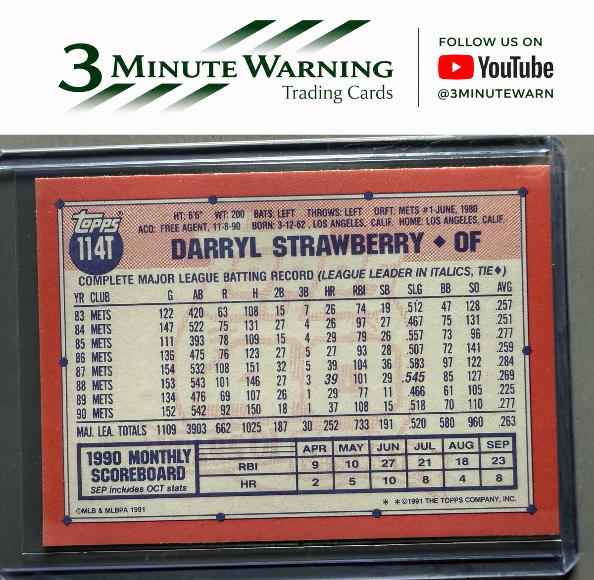 1991 Topps Traded #114T Darryl Strawberry