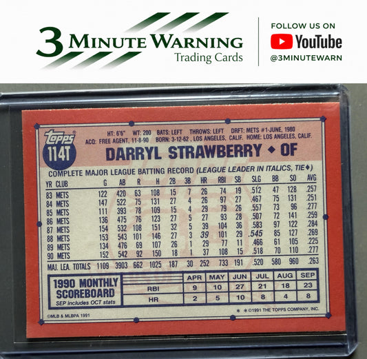 1991 Topps Traded #114T Darryl Strawberry