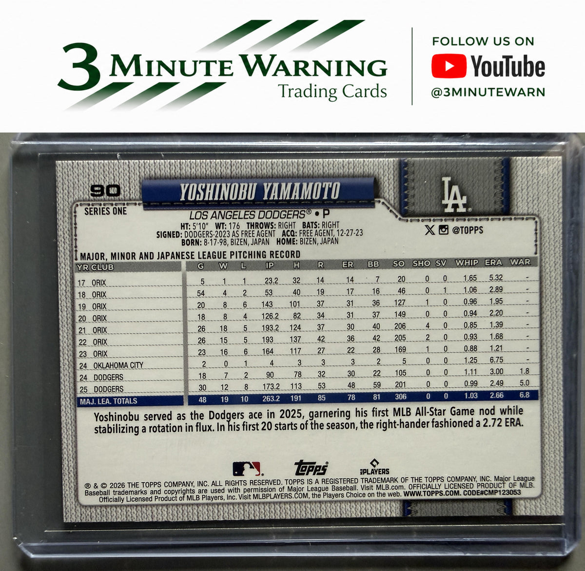 2026 Topps #90 Yoshinobu Yamamoto