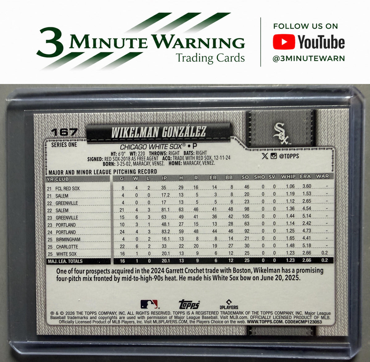 2026 Topps #167 Wikelman Gonzalez