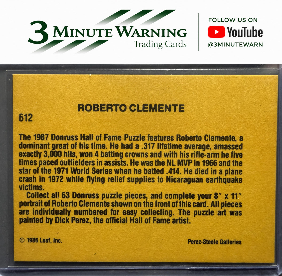 1987 Donruss #612 Roberto Clemente