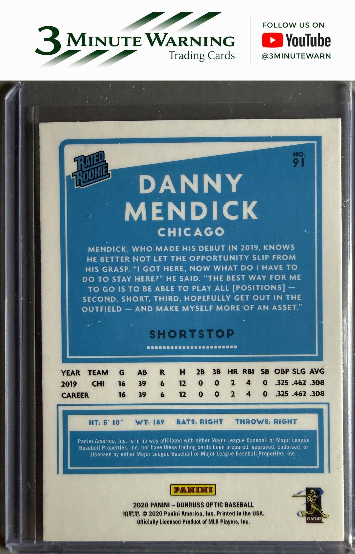 2020 Donruss Optic #91 Danny Mendick