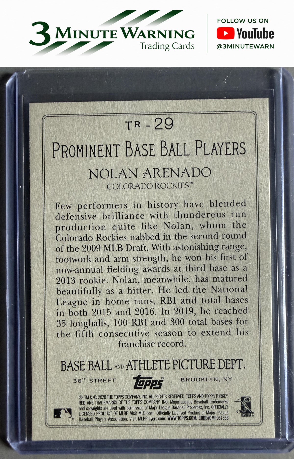 2020 Topps #TR-29 Nolan Arenado Turkey Red 2020 (Series 1)
