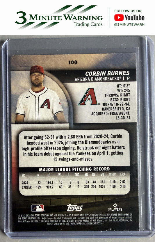 2025 Stadium Club #100 Corbin Burnes