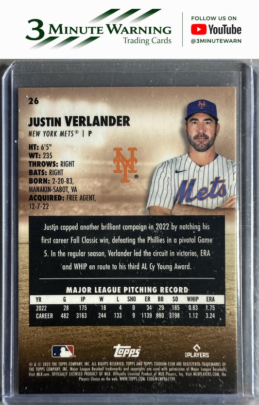 2023 Stadium Club #26 Justin Verlander Chrome