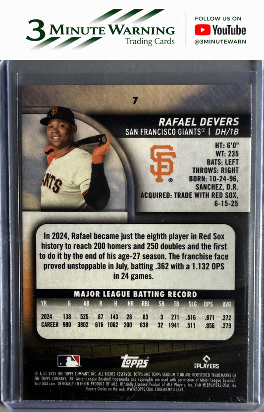 2025 Stadium Club #7 Rafael Devers