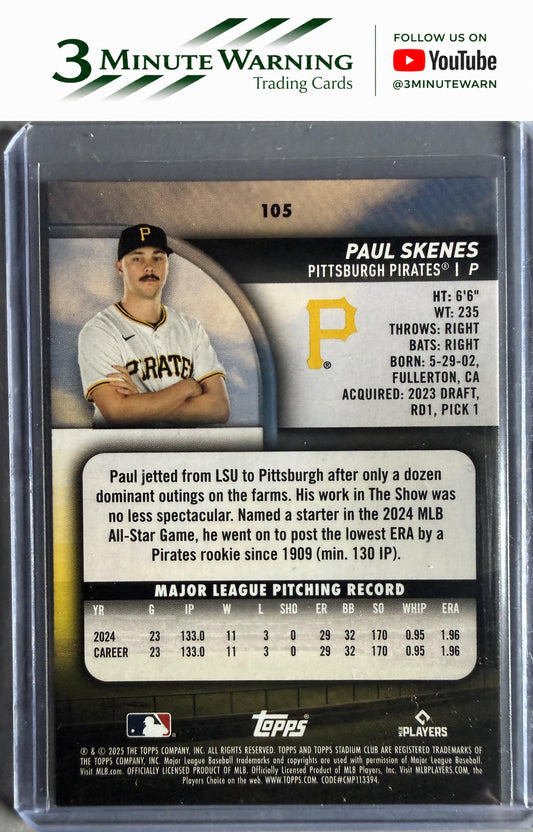 2025 Stadium Club #105 Paul Skenes