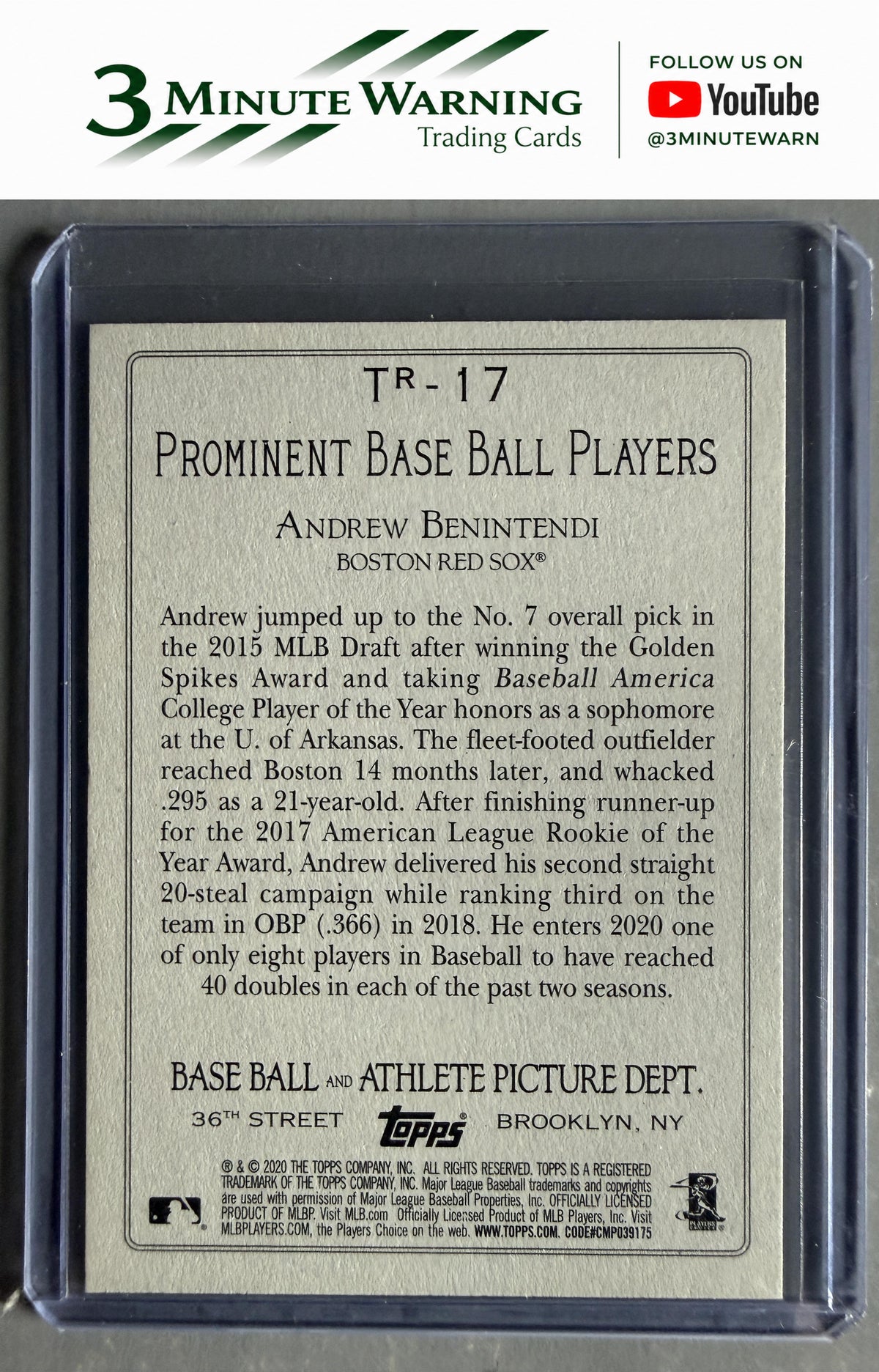 2020 Topps #TR-17 Andrew Benintendi Turkey Red 2020 (Series 2)