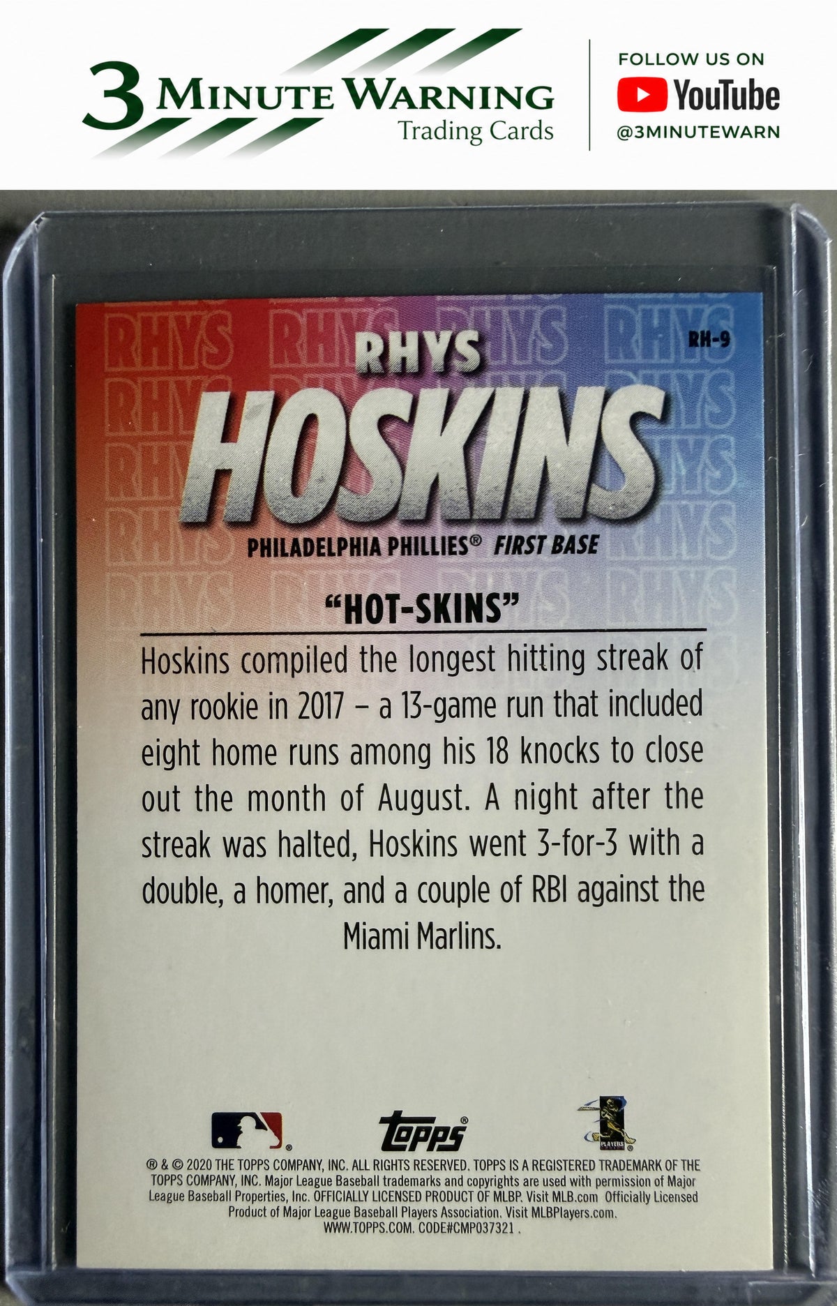 2020 Topps #RH-9 Rhys Hoskins Player Highlights Rhys Hoskins