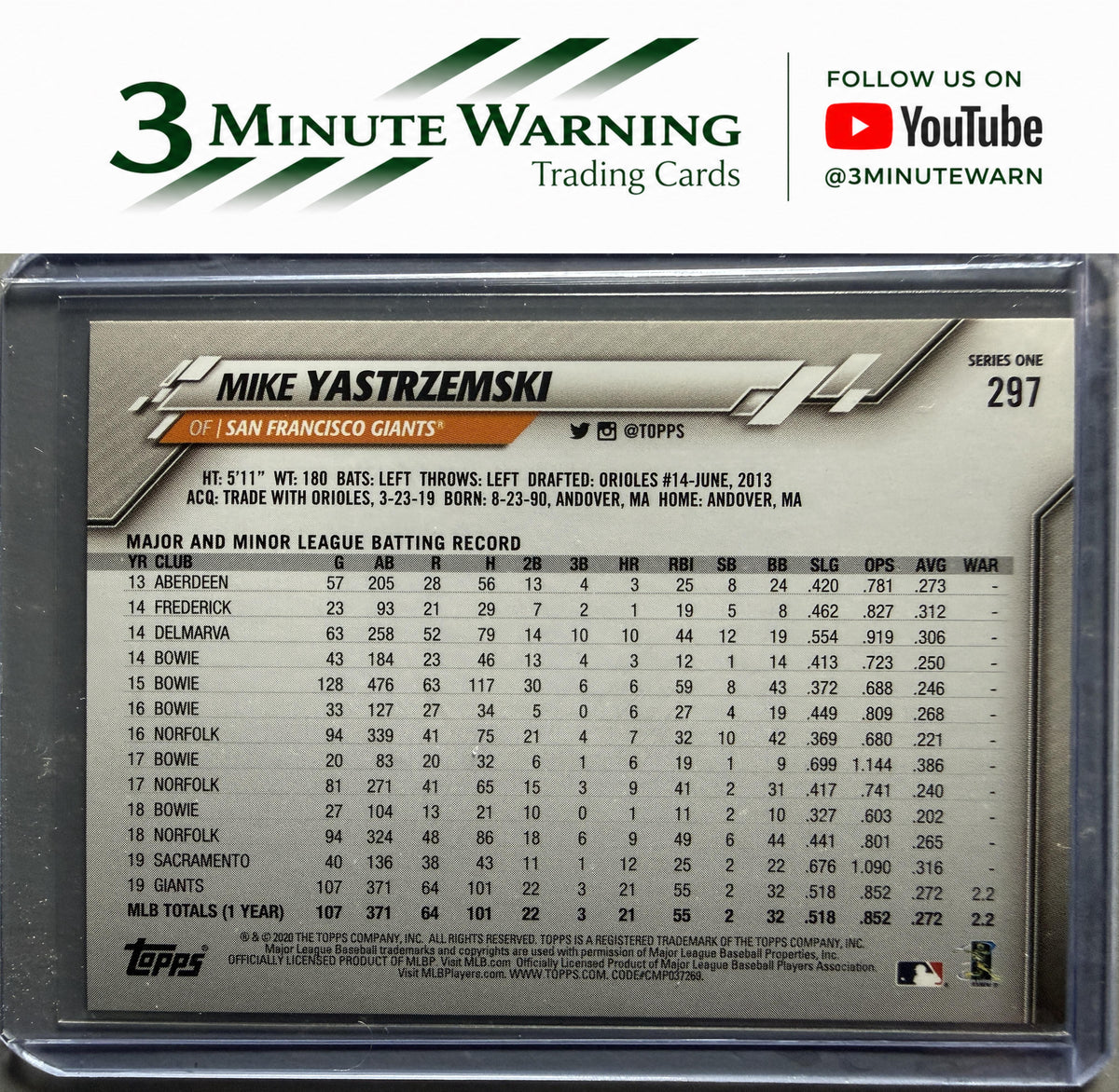 2020 Topps #297 Mike Yastrzemski