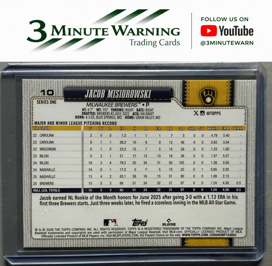 2026 Topps #10 Jacob Misiorowski