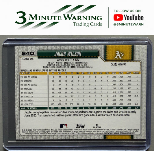2026 Topps #240 Jacob Wilson