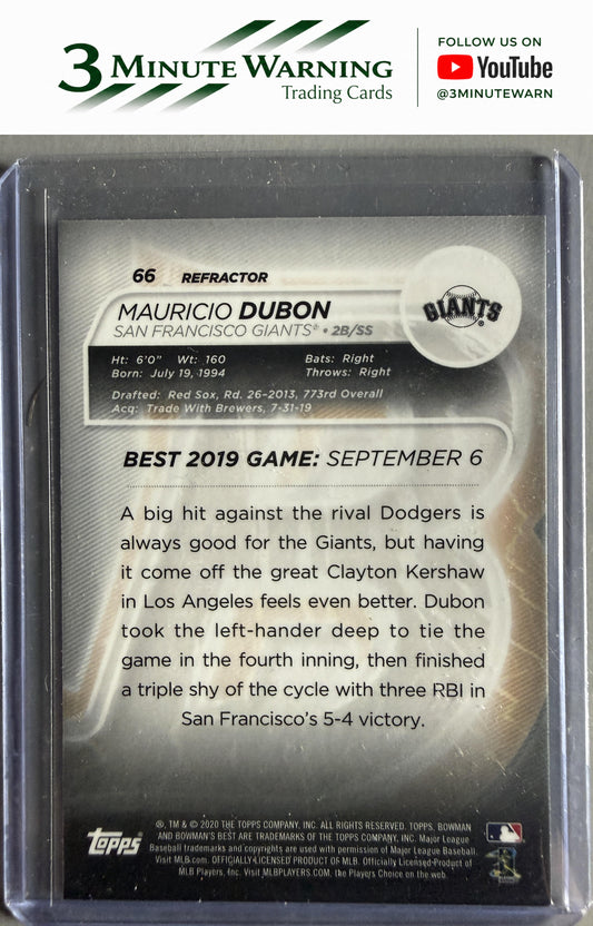2020 Bowman's Best #66 Mauricio Dubon Refractor