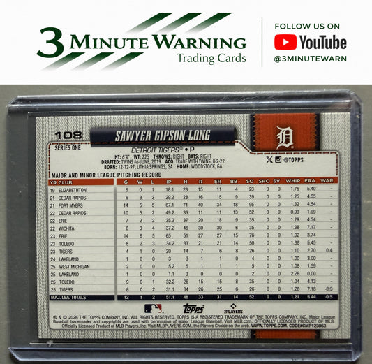 2026 Topps #108 Sawyer Gipson-Long Rainbow Foil