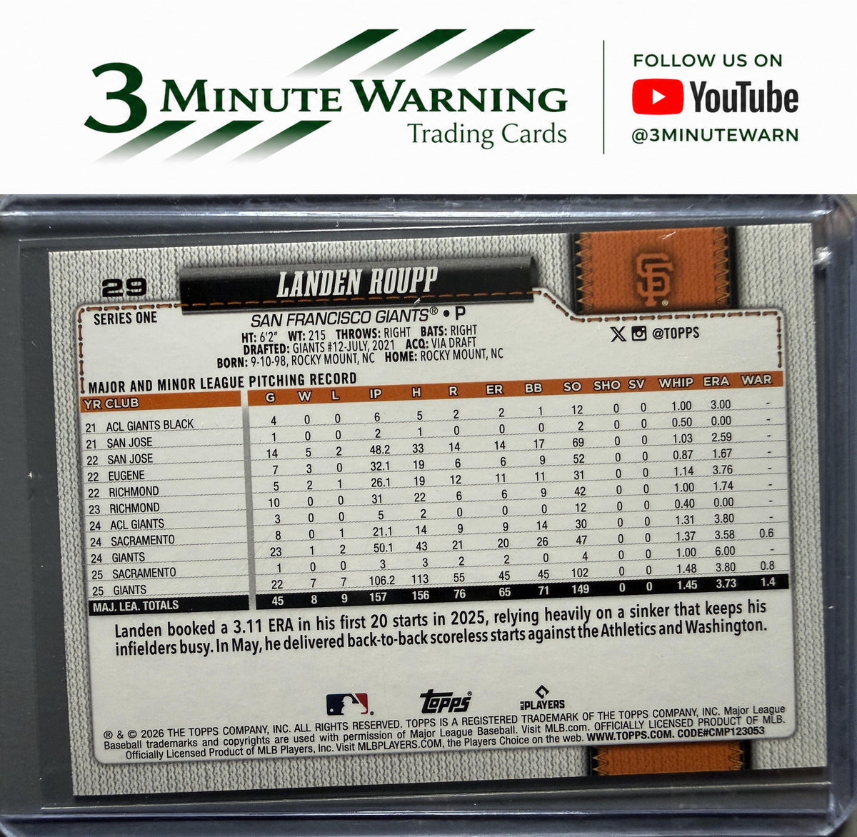 2026 Topps #29 Landen Roupp Confetti