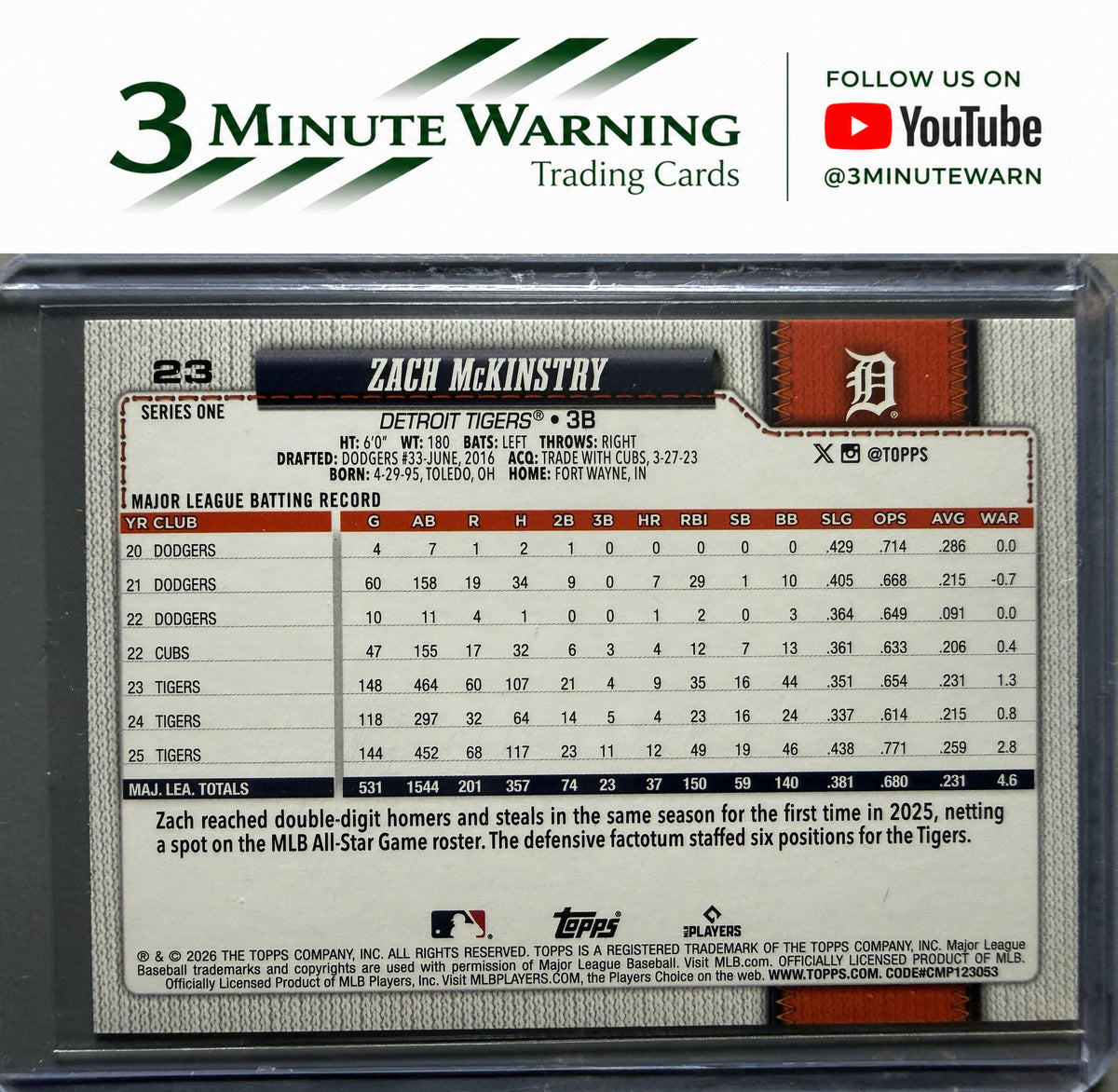 2026 Topps #23 Zach McKinstry Confetti