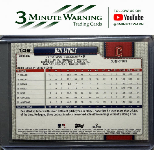 2026 Topps #109 Ben Lively Confetti Pink