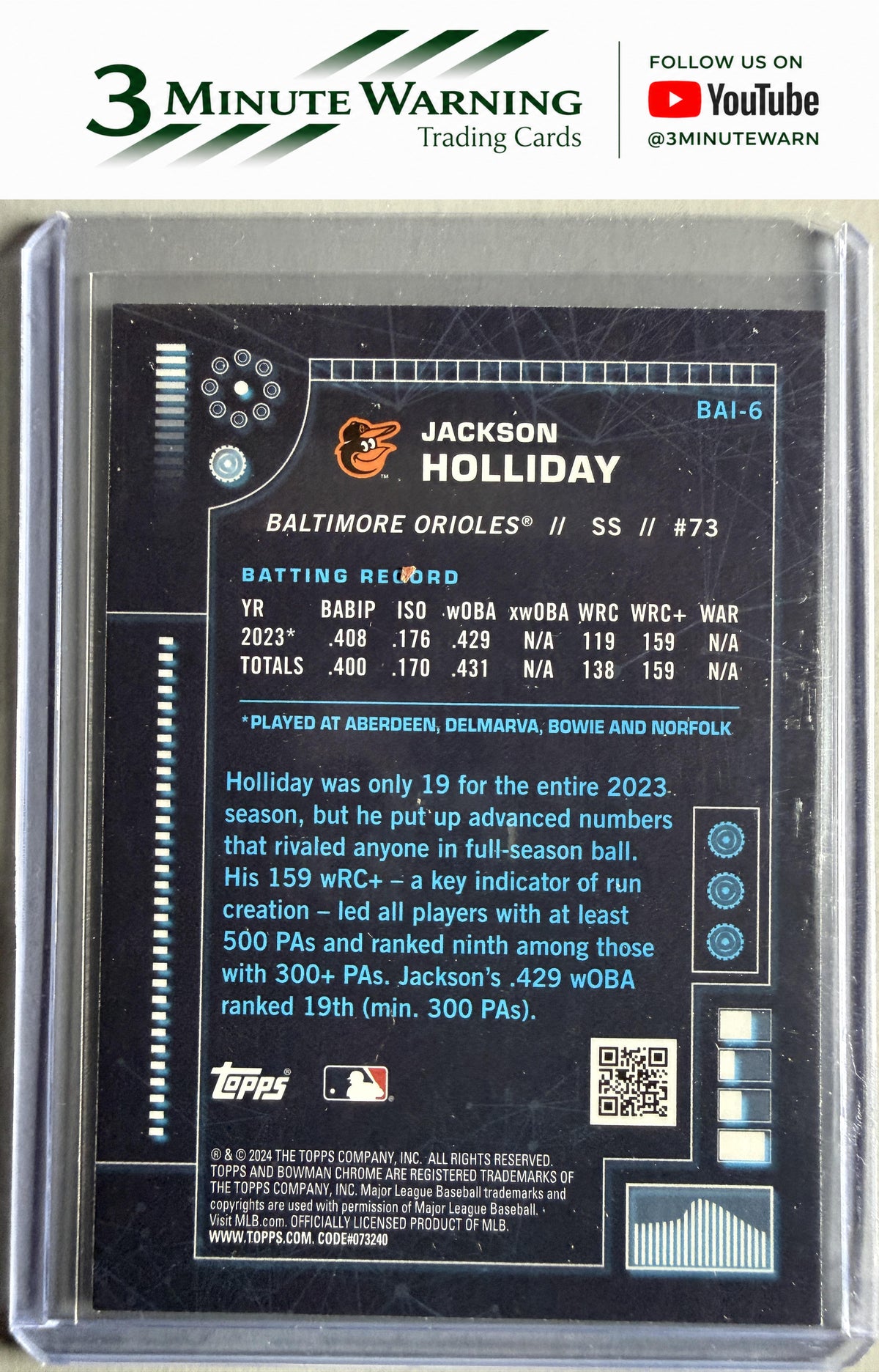 2024 Bowman #BAI-6 Jackson Holliday Bowman A.I.