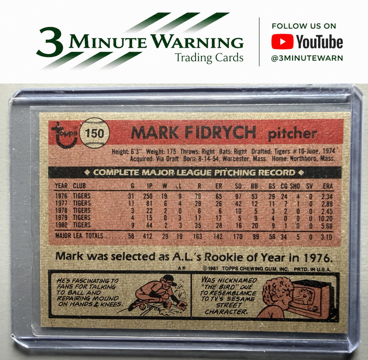 1981 Topps #150 Mark Fidrych