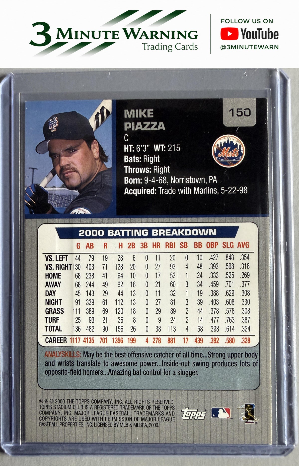 2001 Stadium Club #150 Mike Piazza