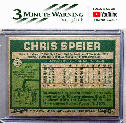 1977 Topps #515 Chris Speier