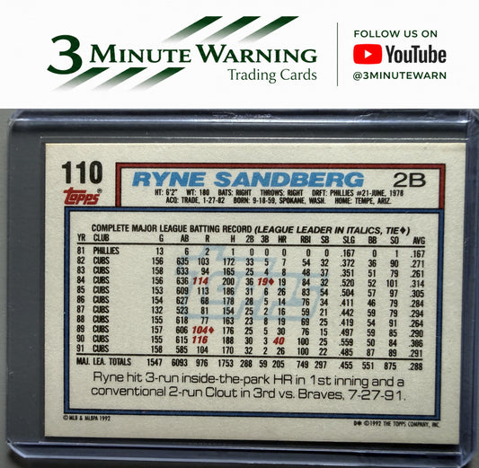 1992 Topps #110 Ryne Sandberg