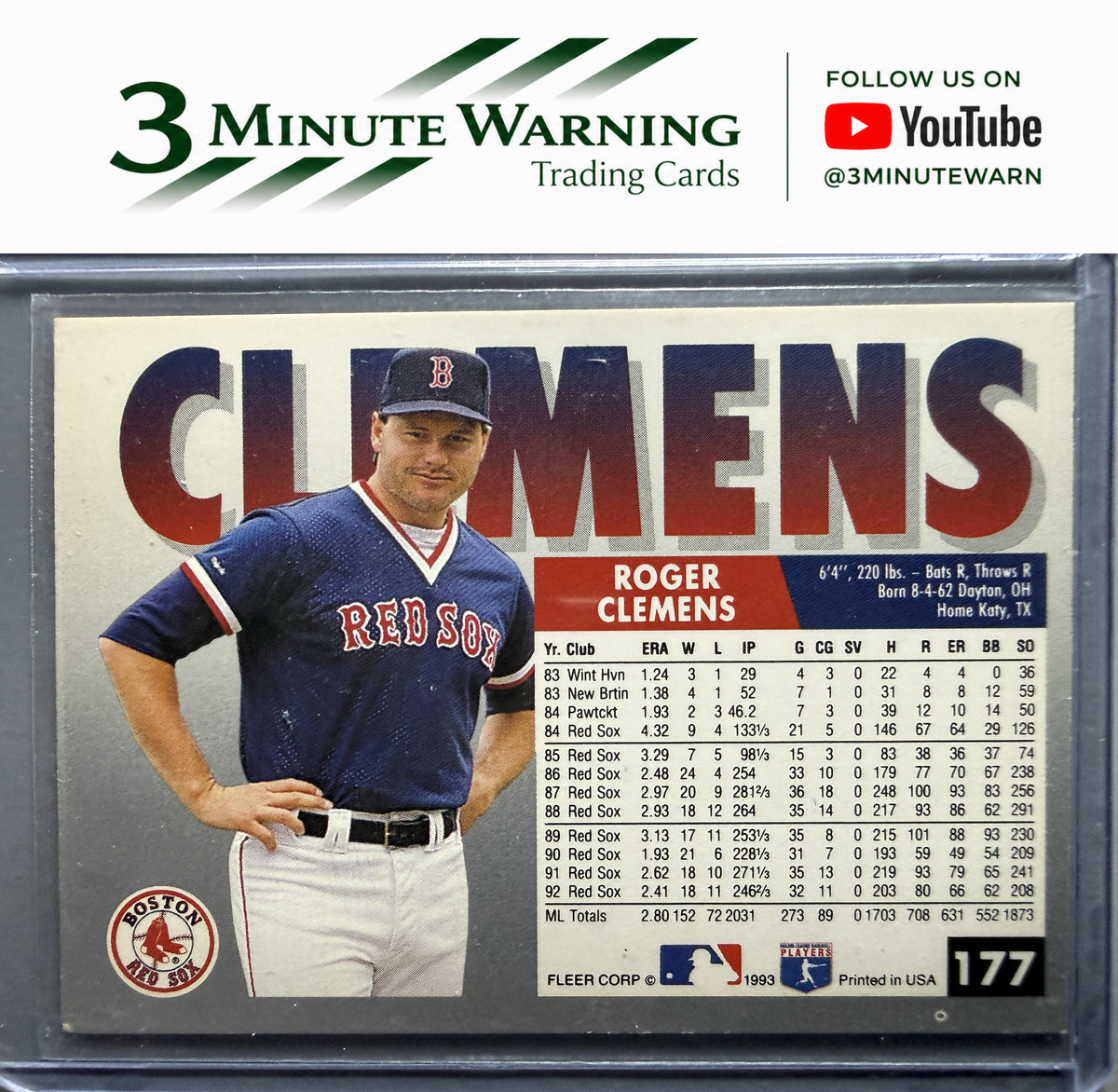 1993 Fleer #177 Roger Clemens